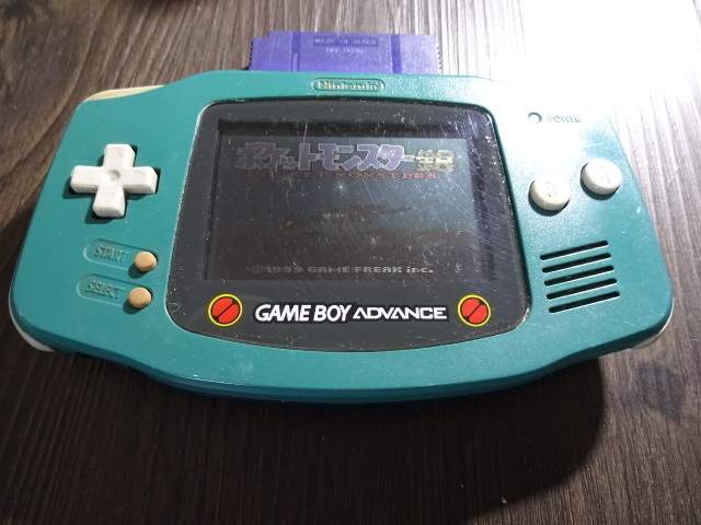 希少 ★ GAME BOY ADVANCE （限定品）グリーン×ブルー ＋ ソフト １個 【稼働：ジャンク品 】