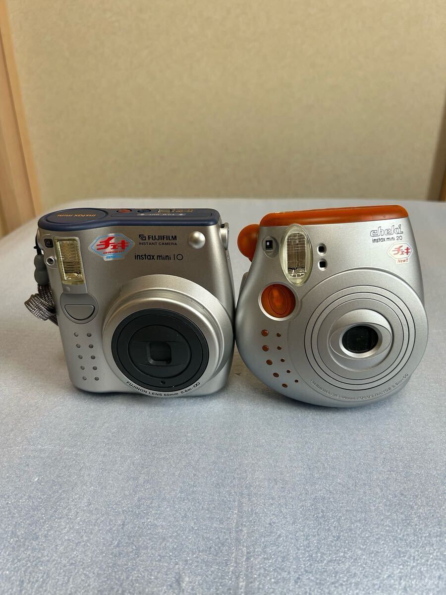 FUJIFILM 富士フイルム チェキ instax mini10、 instax mini20、2点セット cheki インスタントカメラ 動作未確認 中古ジャンク