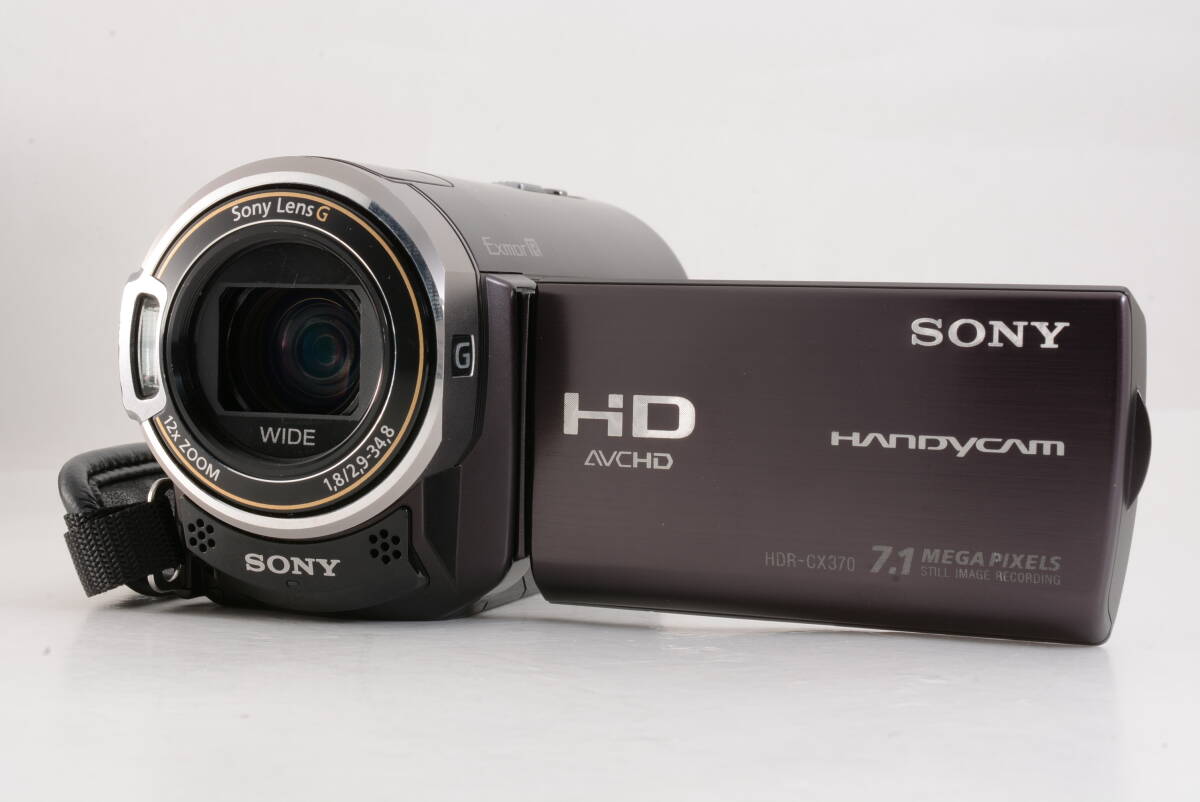動作品 ソニー SONY HANDYCAM HDR-CX370V ハンディカム 茶 ボルドー ブラウン デジタルビデオカメラ 管MM2239