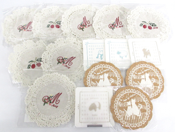 送料185円■ky521■▼コースター(マニー クロシェコースター 等) 4種 15点【シンオク】【クリックポスト発送】