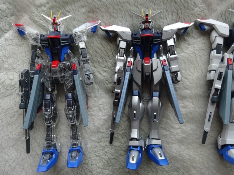 組立済み 塗装なし MG フリーダムガンダム 3体 通常・クリアカラー・エクストラフィニッシュ 1/100