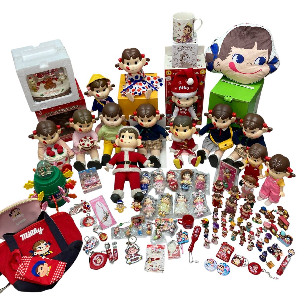 △ ペコちゃん グッズ 大量 約90点 まとめ ポコちゃん 人形 不二家 ミルキー milky レトロドール 昭和 ストラップ マスコット 卸 6.77kg