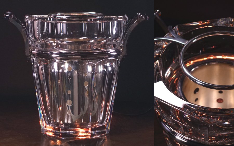 ∇花∇【バカラ/Baccarat】最高峰作品 名作アルクール シャンパーニュ シャンパンクーラー シルバー H24cm 純正箱