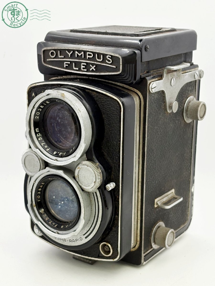 BJ0704122　● OLYMPUS FLEX オリンパス フレックス Zuiko F.C. 1:2.8 f=7.5cm 二眼レフ フィルムカメラ 中古 現状品
