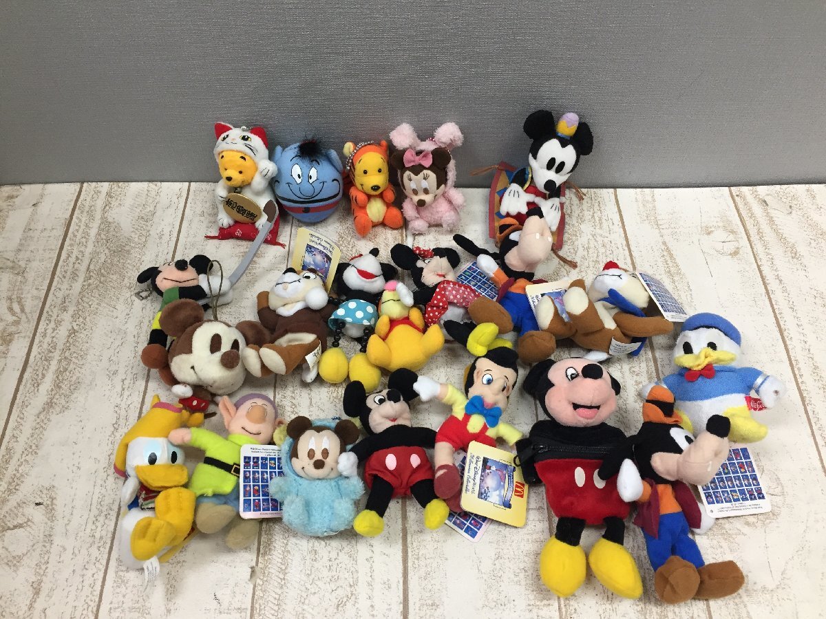 ◇ディズニー 《大量セット》ミッキー ミニー ドナルド プーさん グーフィーほか ぬいぐるみマスコット 21点 1M5 【60】