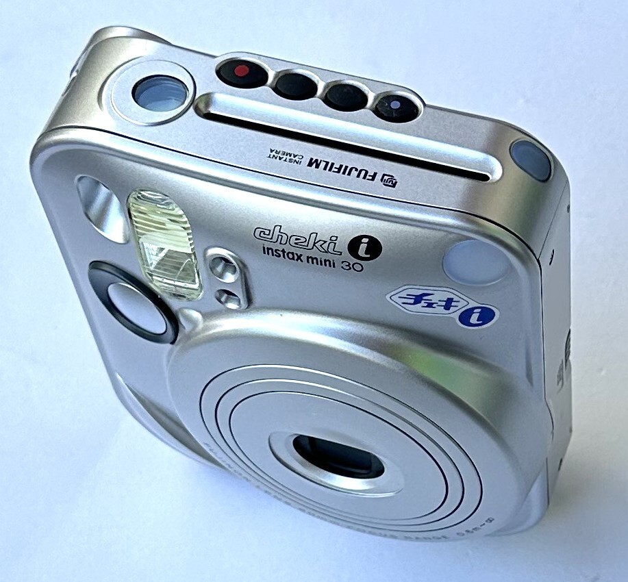 1円～【中古/美品/動作未確認】FUJIFILM 富士フィルム cheki i instax mini 30 チェキ インスタントカメラ シルバー フィルム付属 ケース付