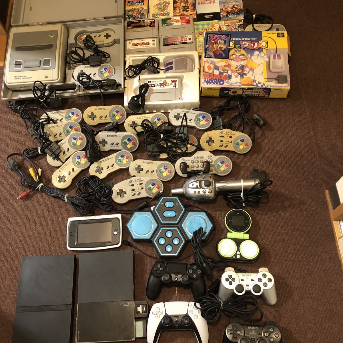 ジャンクいろいろなゲーム機本体セット　 スーパーファミコン PS2 コントローラー 周辺機器