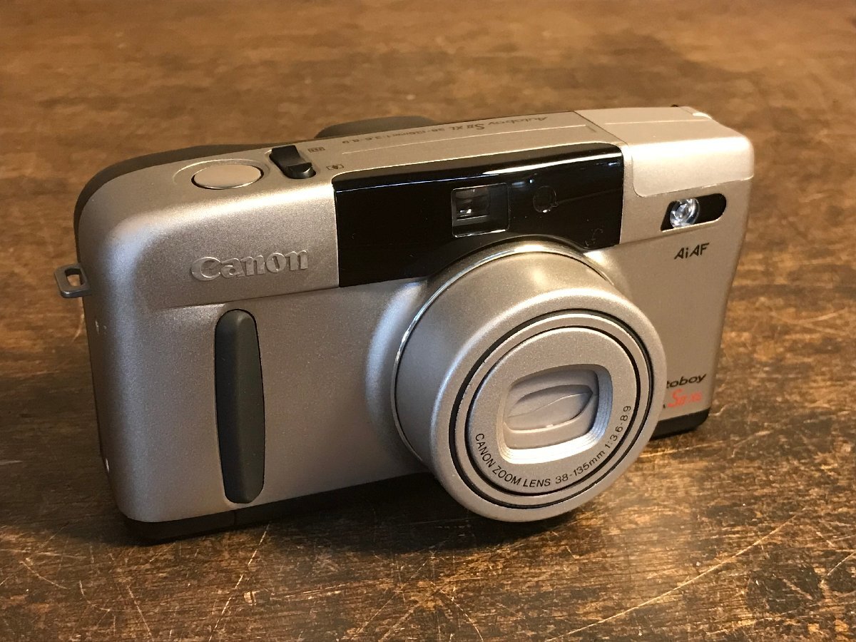 AB-0790 Canon Autoboy PANORAMA フィルムカメラ SII XL ZOOOMLENS 38-135mm 1:3.6-8.9 アンティーク レトロ 338g ジャンク扱い/くATら