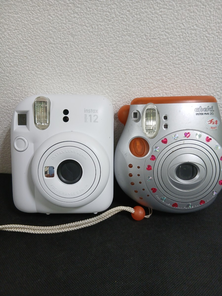 動作未確認 FUJIFILM 富士フイルム instax mini12 20 チェキ インスタントカメラ 2台