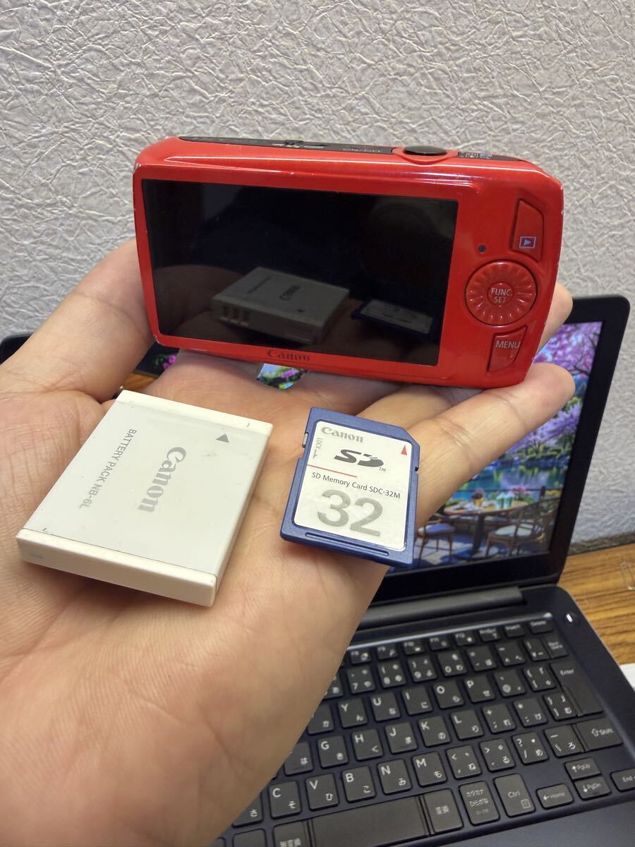 Canon キャノン IXY イクシー 30s レッド PC1473 コンパクトデジタルカメラ バッテリー　SDカード32GB付き　動作品