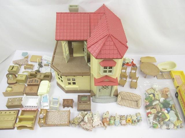 ホビー シルバニアファミリー わくわくようちえんバス 他 人形 ハウス 家具 小物 等 グッズセット 【まとめ売り 中古