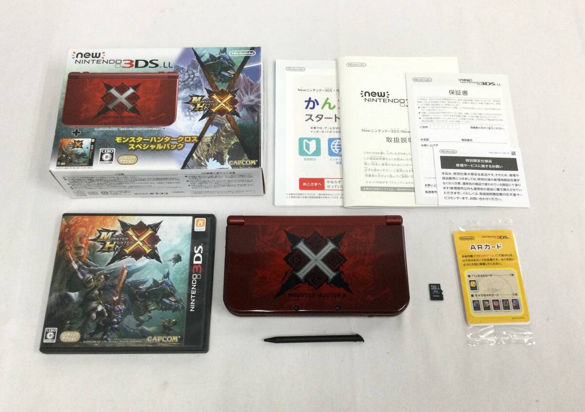【GM8044/60/0】動作確認済★Newニンテンドー3DS LL 本体セット モンスターハンタークロス スペシャルパック★MHX★モンハンX★ソフト付き