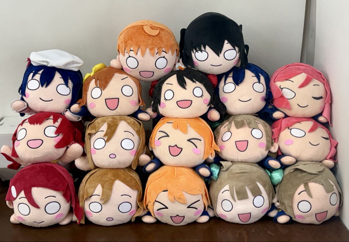 RR141) ラブライブ メガジャンボ寝そべりぬいぐるみ 大量セット まとめ売り μ's Aqours サンシャイン 虹ヶ咲学園スクールアイドル同好会