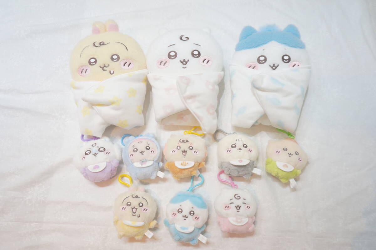 【J10-3.O】11点！ ちいかわベイビー おくるみぬいぐるみ マスコット ちいかわ ハチワレ うさぎ 他 おまとめセット コレクション