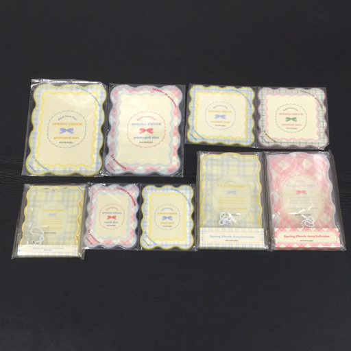 美品 フクヤオンライン スプリングチェックアクリルフレーム ブルー×イエロー 他 硬貨ケース 等 未開封品 計9点