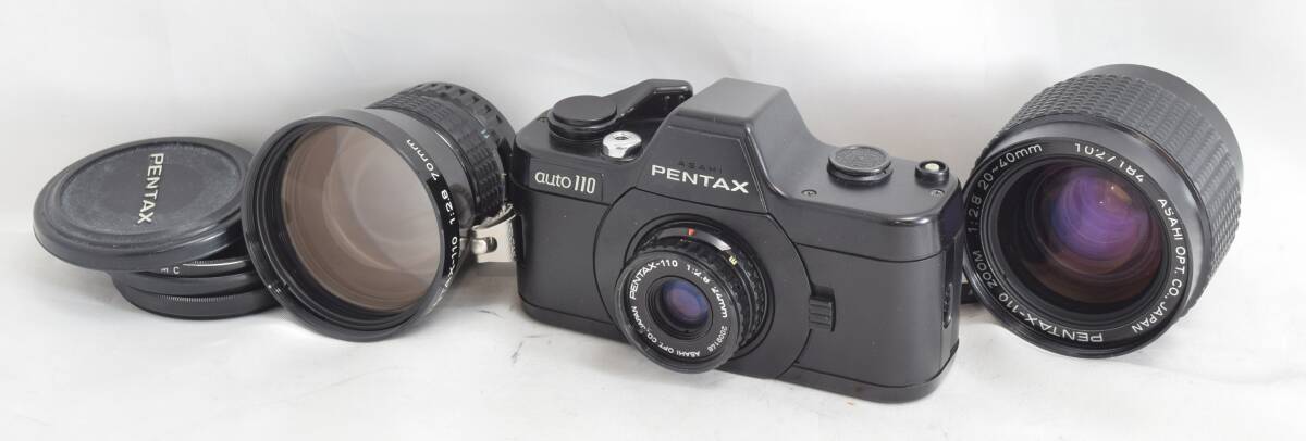 R★PENTAX ペンタックス auto110 F2.8 24mm F2.8 20-40mm F2.8 70mm コンパクト フィルムカメラ ランズセット★