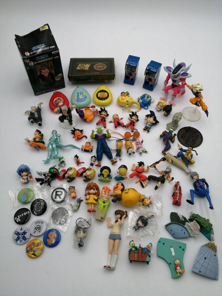 y4649 日本アニメ フィギュア まとめ売り ドラゴンボール ワンピース ルパン三世 エヴァンゲリオン 他 ソフビ 人形 ミニフィギュア