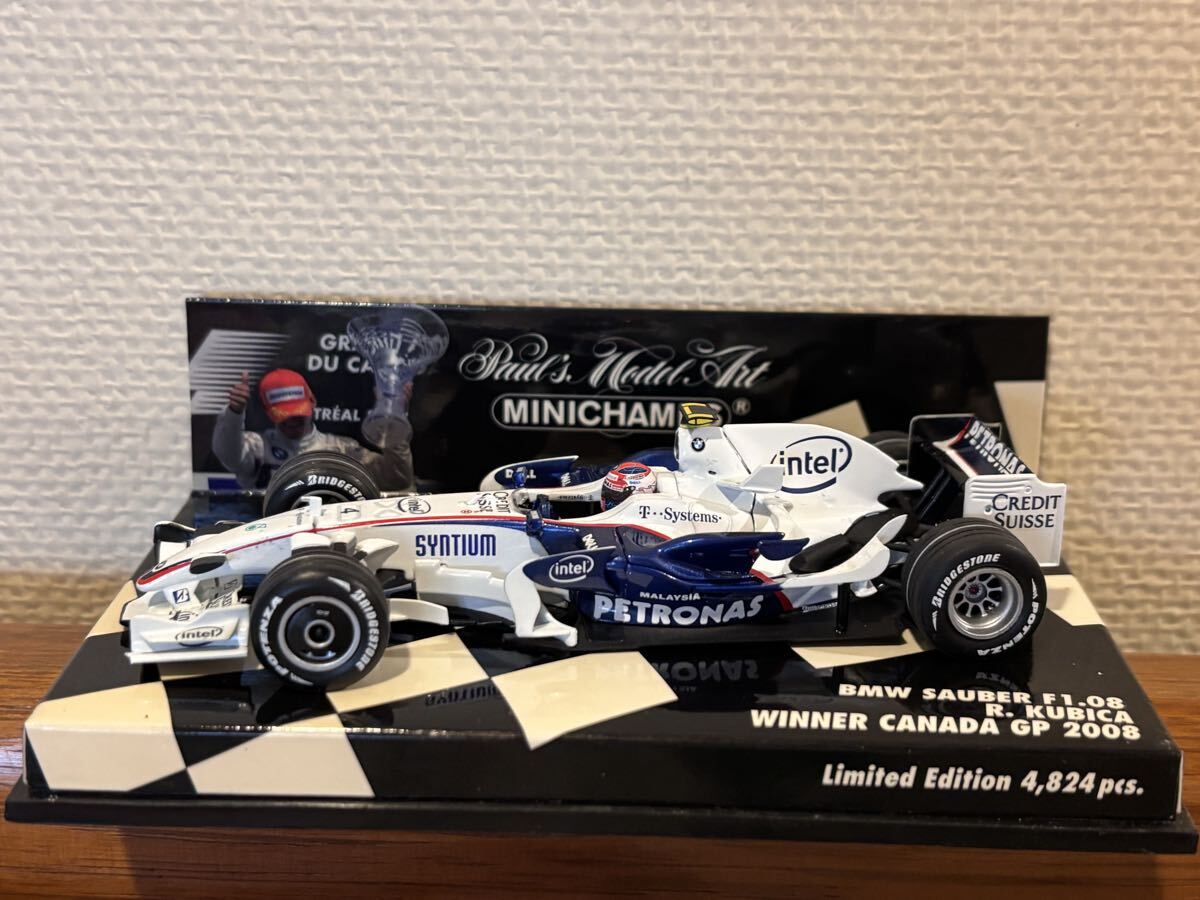激レア　１円スタート　ミニチャンプス　初優勝 1/43 BMW ザウバー F1.08 クビサ カナダGP 2008 SAUBER CANADA Kubica minichamps