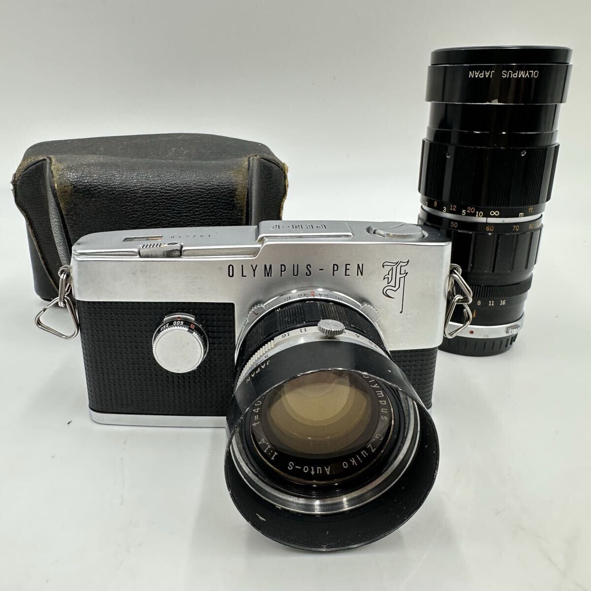 オリンパス OLYMPUS PEN-F フィルムカメラ G.Zuiko Auto-S 1:1.4 f=40mm Zuiko Auto-zoom 1:3.5 f=50〜90mm シャッターOK 中古品 現状品