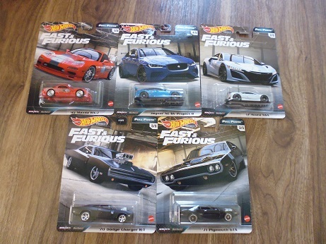 5台セット ワイルドスピード FULL FORCE ダッジチャージャーR/T プリマスプリムスGTX マツダRX-7 FD3S ホンダAcura NSX ジャガーXESV 