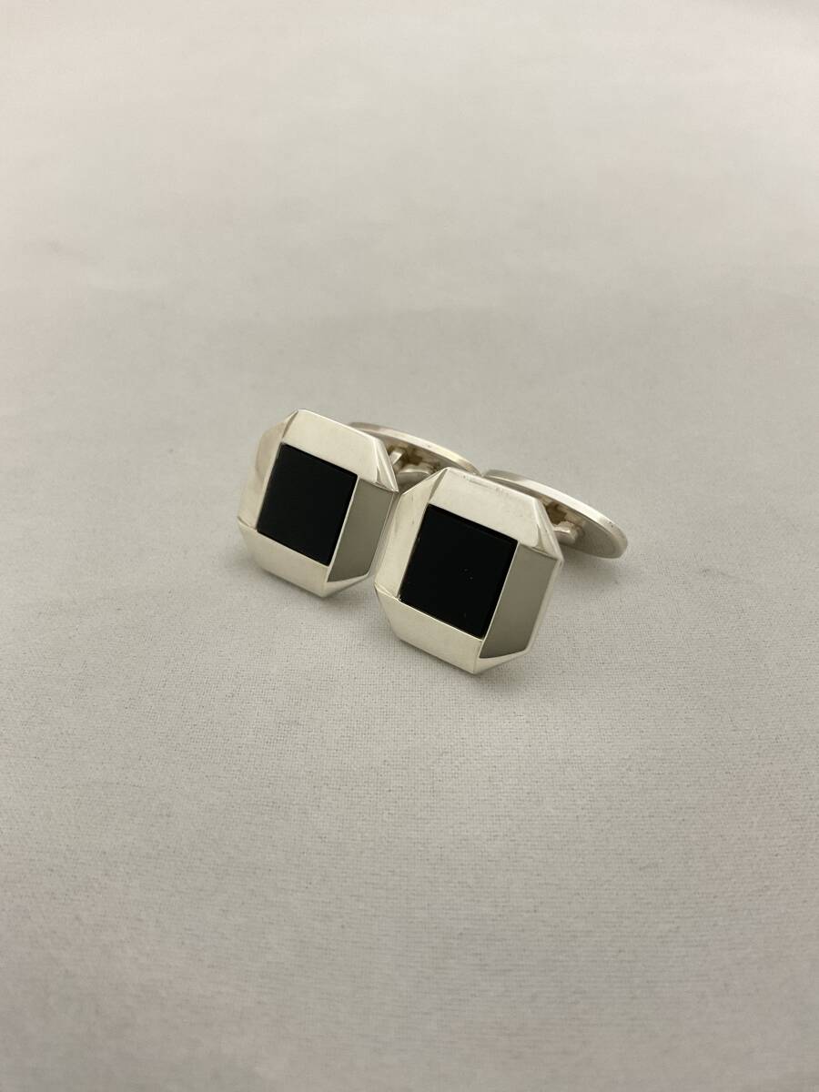 GEORG JENSEN　ジョージジェンセン　202　オニキス　カフス　シルバー　アクセサリー　925【B949384】