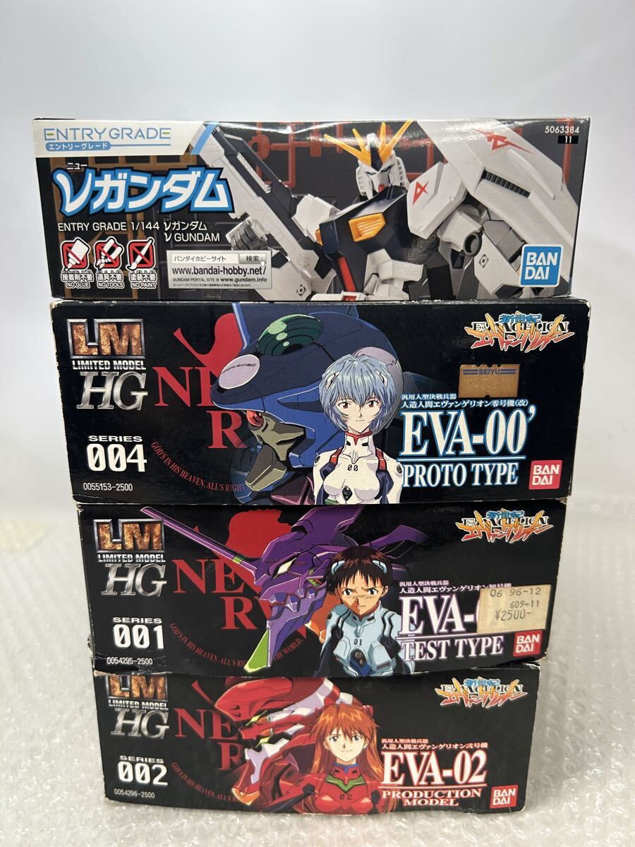 組立途中 BANDAI ENTRY GRADE νガンダム HG 新世紀エヴァンゲリオン 初号機・零号機・弐号機 4点セット 現状品 /62913 送100サイズ