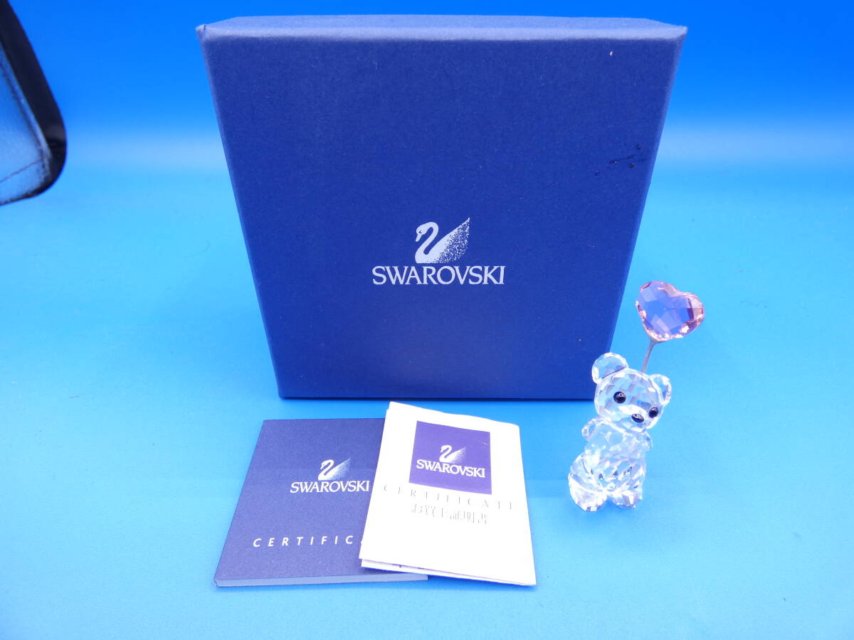 【Y6/エムウ】SWAROVSKI スワロフスキー クリスタル 置物 クリスベア 842933 アイラブユー 風船 バルーン