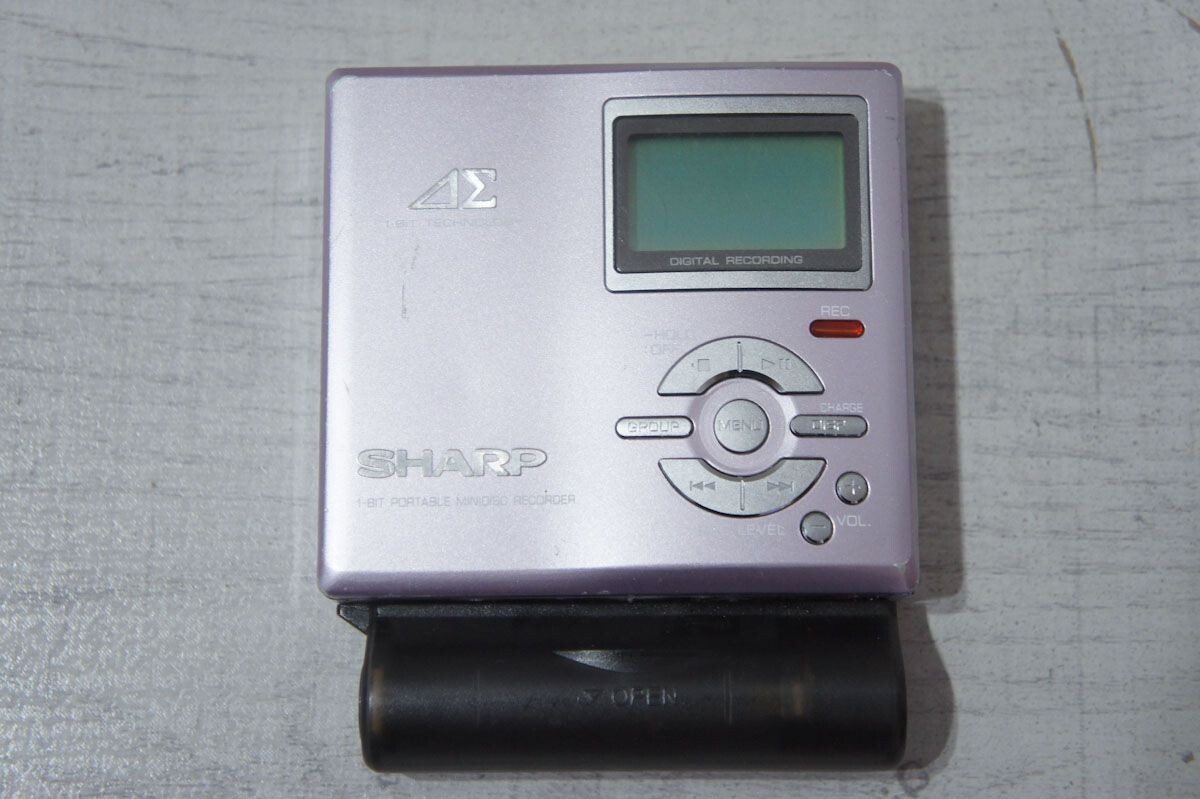 SHARP シャープ MDレコーダー Auvi MD-DR7 ピンク 1ビット ポータブル MDLP対応 MDプレーヤー 録音/再生 動作確認済 G083