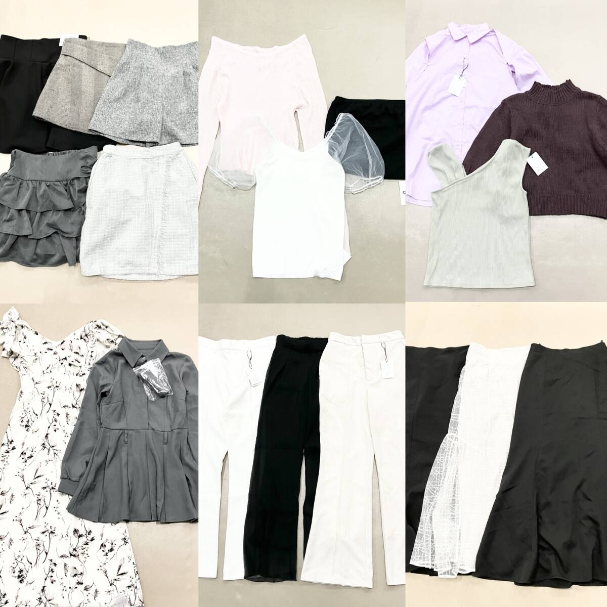 ★ 未使用 タグ付き GRL グレイル 19点 まとめ トップス ボトムス ワンピース ニット サイズMIX レディース 大人 ガーリー 量産 卸 現状品