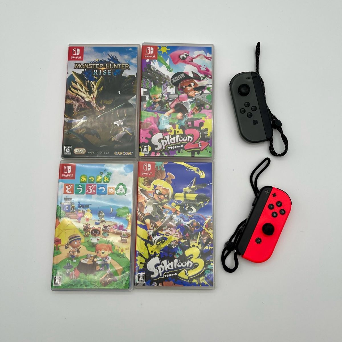 1円～④ Nintendo Switch ソフト4本 ジョイコン2個 まとめ スプラトゥーン モンハン どうぶつの森 任天堂 スイッチ #④97
