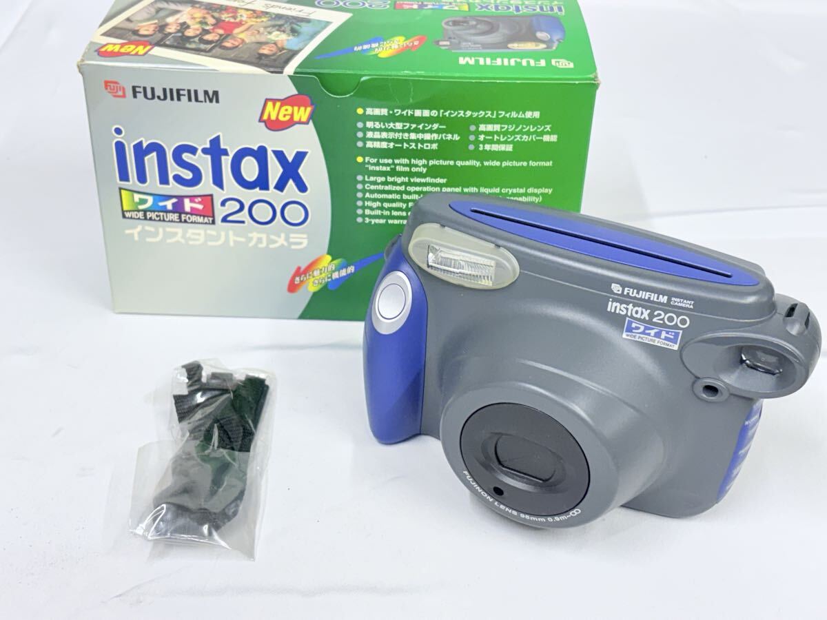 FUJIFILM instax 200 ワイド インスタントカメラ 箱・ストラップ付 動作確認済み 1000円〜