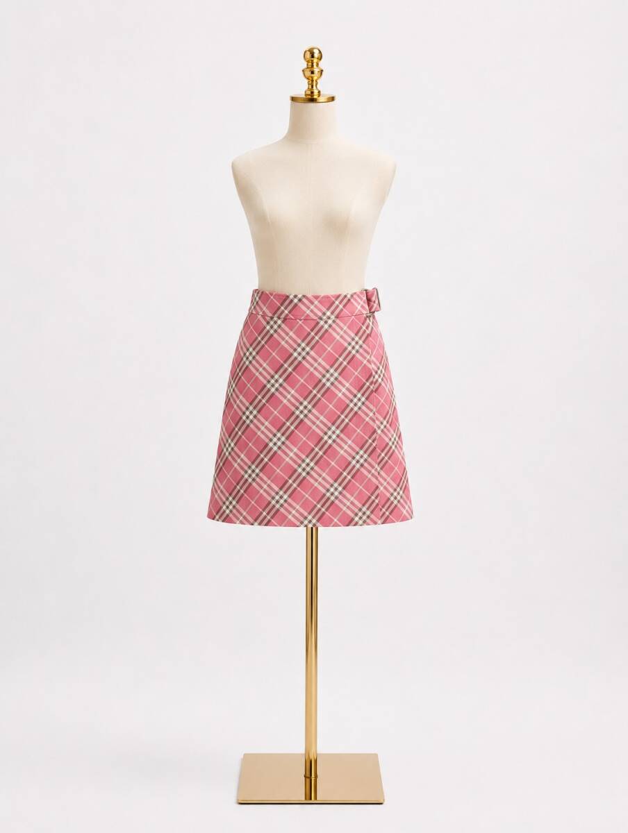 AS389/BURBERRY BLUE LABEL/バーバリーブルーレーベル/ピンク/ノバチェック/日本製/スカート/36サイズ/Y2K/美品/